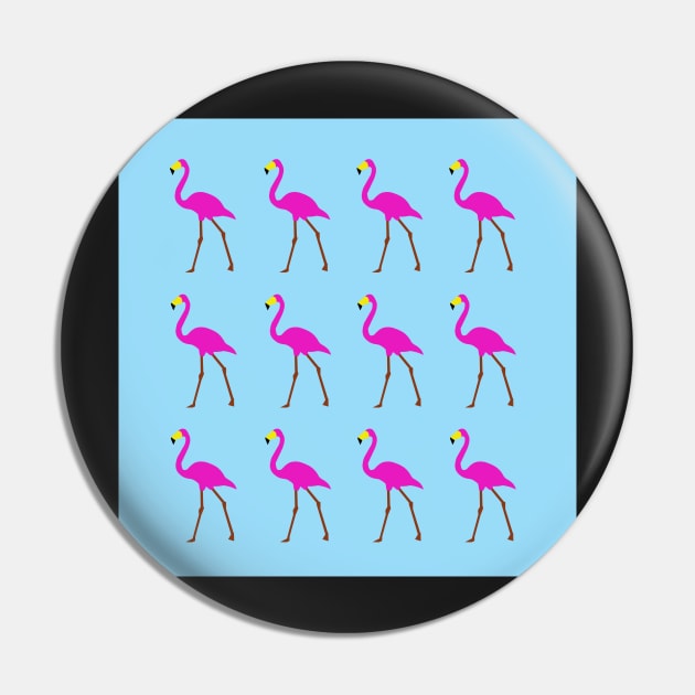 Flamencos sobre azul Pin by redumbrellashop