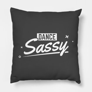 Dance Sassy Logo White Pillow