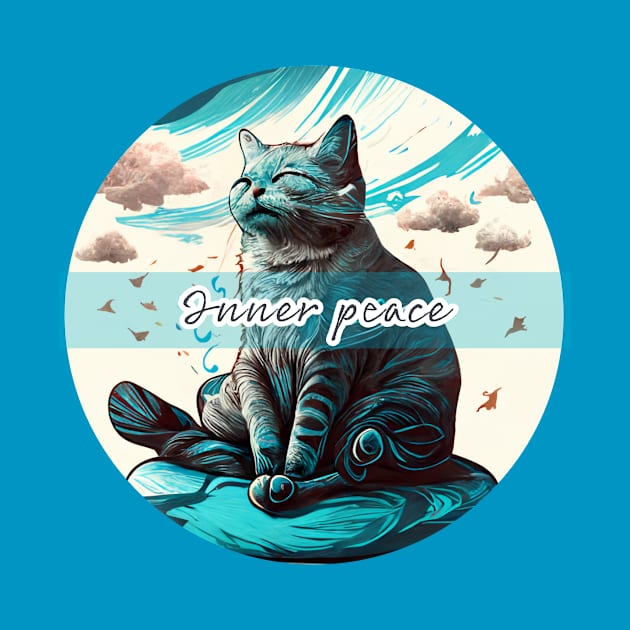 Inner Peace - Meditating Cat by JusstTees