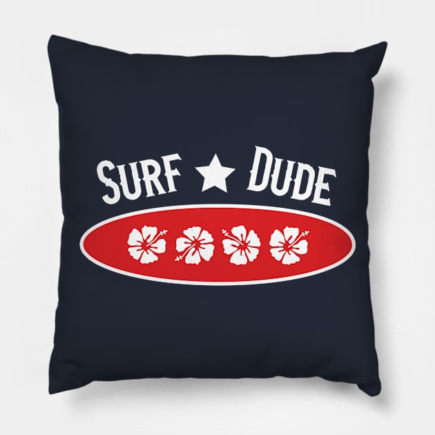 Hibiscus Surf Dude Pillow by FruitflyPie