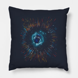 Blue box in space Pillow