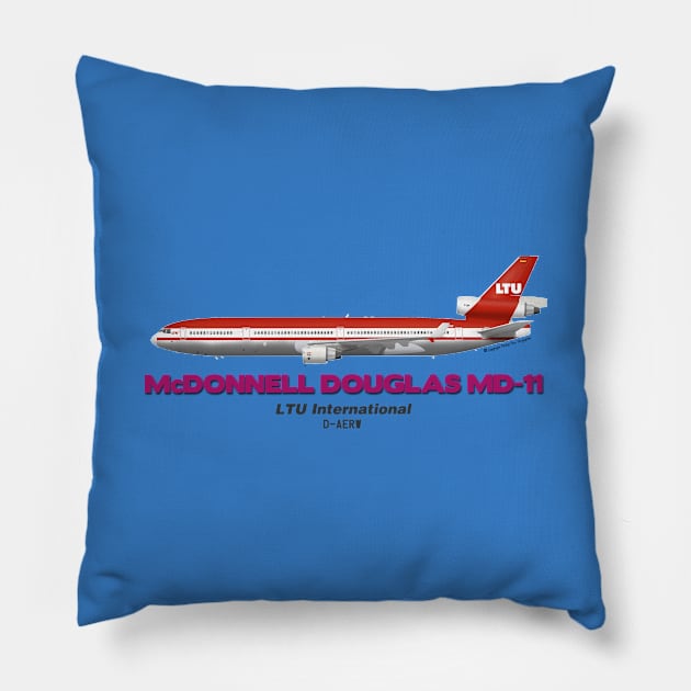 McDonnell Douglas MD-11 - LTU International Pillow by TheArtofFlying