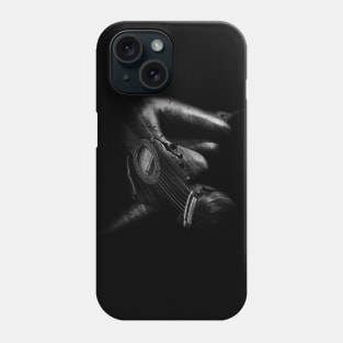 Black and White Surrealist Guitar Woman Phone Case