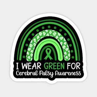 I Wear Green for Cerebral Palsy Leopard Rainbow Magnet