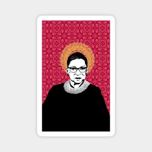 Ruth Bader Ginsburg Feminist Icon red Magnet