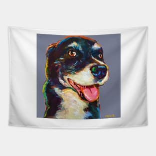 Smiling Australian Shepherd Mix Tapestry