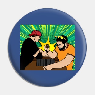 Funny Colorful Arm Wrestling Pin