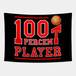 100 Percent Basketball Player Tapestry