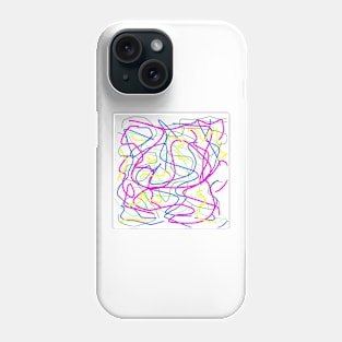 Random colorful lines in greens purple blue and yellow Phone Case