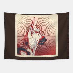 Vintage Retro German Shepherd Art Print German Shepard Dog Tapestry