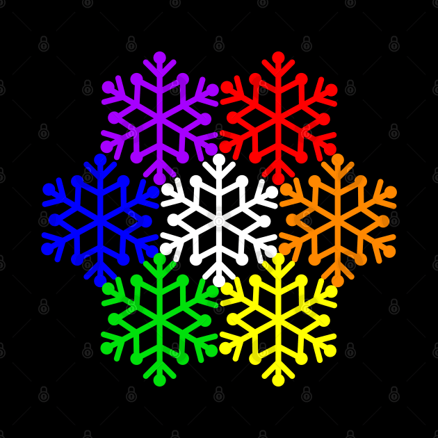 Gay Pride Snowflake Winter Christmas Holiday by Muzehack