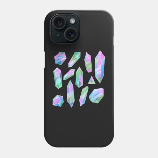 Iridescent crystals green-pink Phone Case