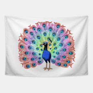 Colorful Peacock Tapestry