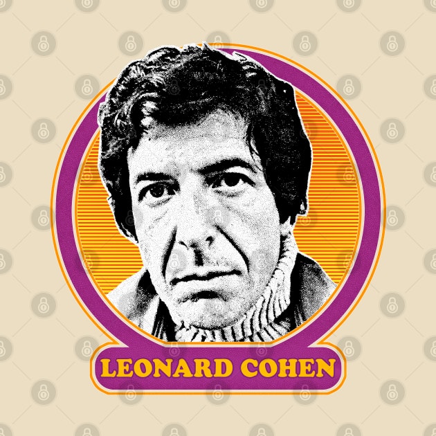 Leonard Cohen // Retro 1970s Style Fan Design by DankFutura