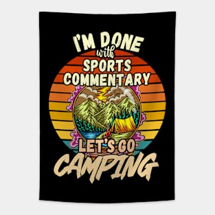 SPORTS COMMENTARY AND CAMPING DESIGN VINTAGE CLASSIC RETRO COLORFUL PERFECT FOR  SPORTS COMMENTATOR AND CAMPERS Tapestry