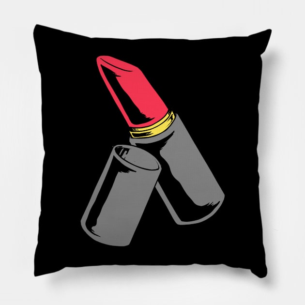 Red Lipstick Pillow by caprisundad