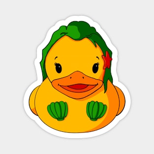 Green Mermaid Rubber Duck Magnet