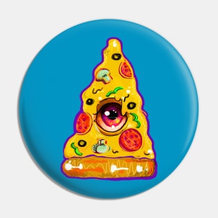 Trippy One Eyed Psychedelic Pizza Pin