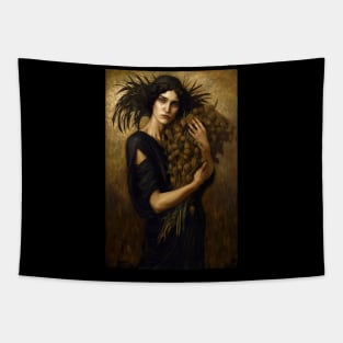 Virgo the Virgin Zodiac Illustration Tapestry