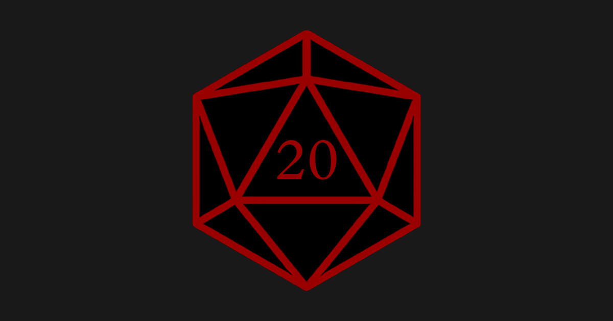 Simplistic Red D20 Crit - Simplistic D20 - Sticker | TeePublic