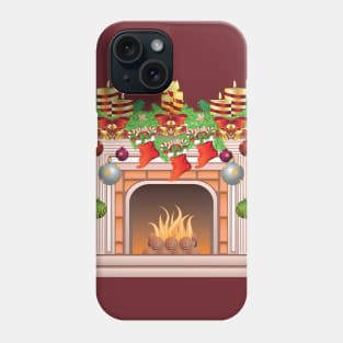 Decorated Christmas Fireplace Phone Case
