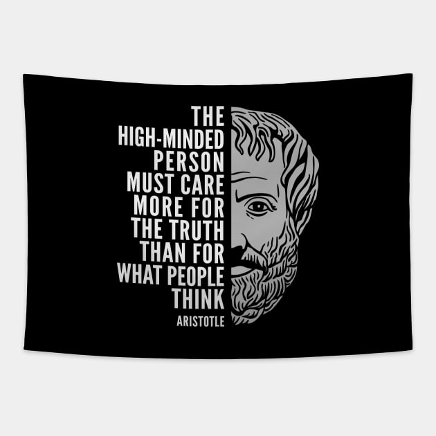 Aristotle Popular Inspirational Quote: Care More For the Truth Tapestry by Elvdant