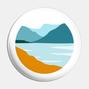 Mountain Lake Landscape Minimalist Pin