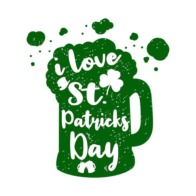 St Patrick's Day Irish Funny Clover Shamrock Beer Silhouette by TellingTales