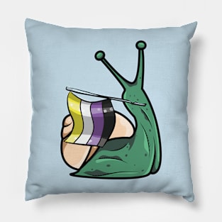 Pride Snail - Non Binary Pillow