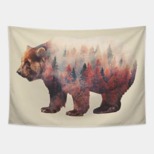 Bear - Double Exposure Tapestry