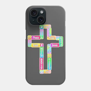 Decorative Cross with Christian Words Phone Case