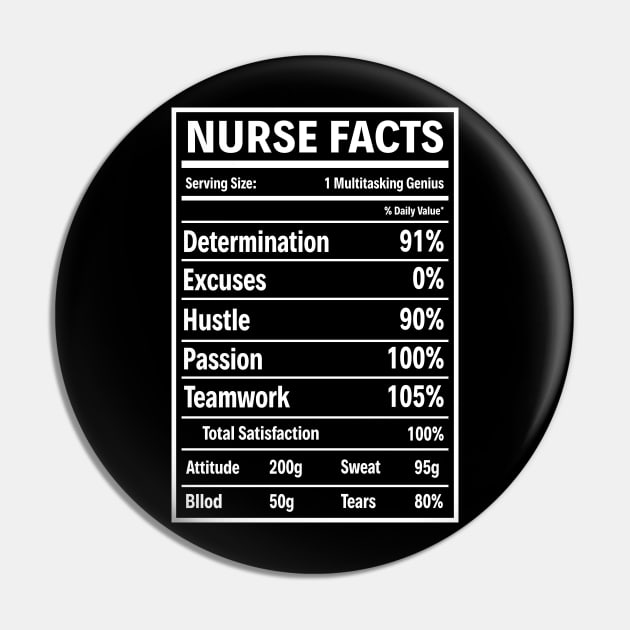 Nurse Facts - Nursing Tee | Nurse | Nurses Day | Nursing Tee | Proud Nurse Shirt Pin by Murder By Text