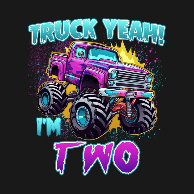 Truck yeah Birthday Tee Two year old Girl Tee Monster Truck Birthday Country Birthday Kids by ttao4164