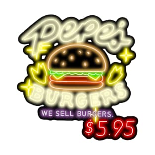 Neon Pepe's Burgers Logo from Steven Universe T-Shirt