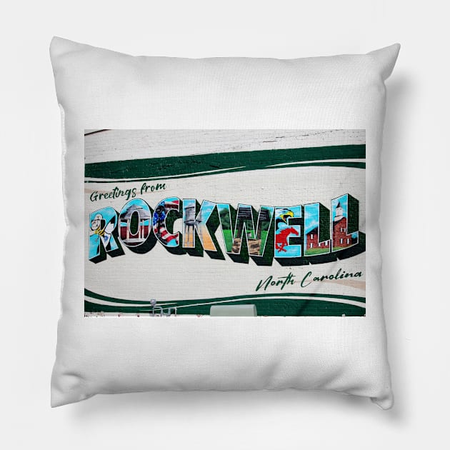 Greetings From Rockwell Pillow by Cynthia48