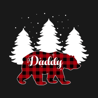 Buffalo Red Plaid Daddy Bear Matching Family Christmas T-Shirt