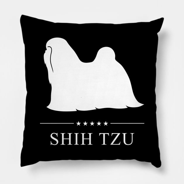 Shih Tzu Dog White Silhouette Pillow by millersye