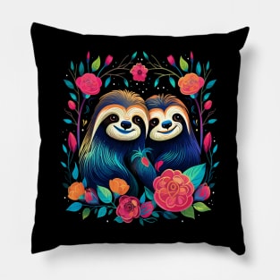 Sloth Couple Valentine Pillow