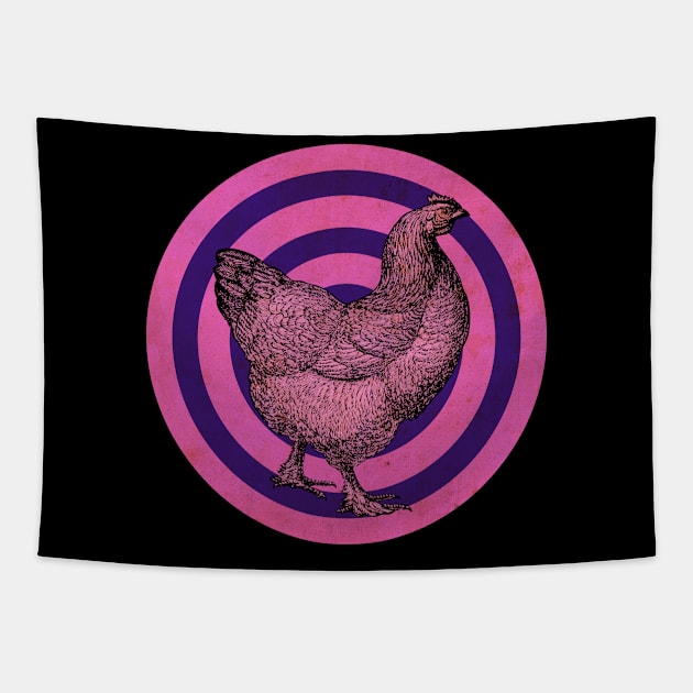 Pink Hen Label Tapestry by CTShirts