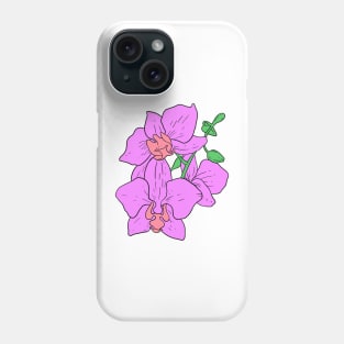 Pink Moth Orchid Hand Drawn Gardening Gift Phone Case