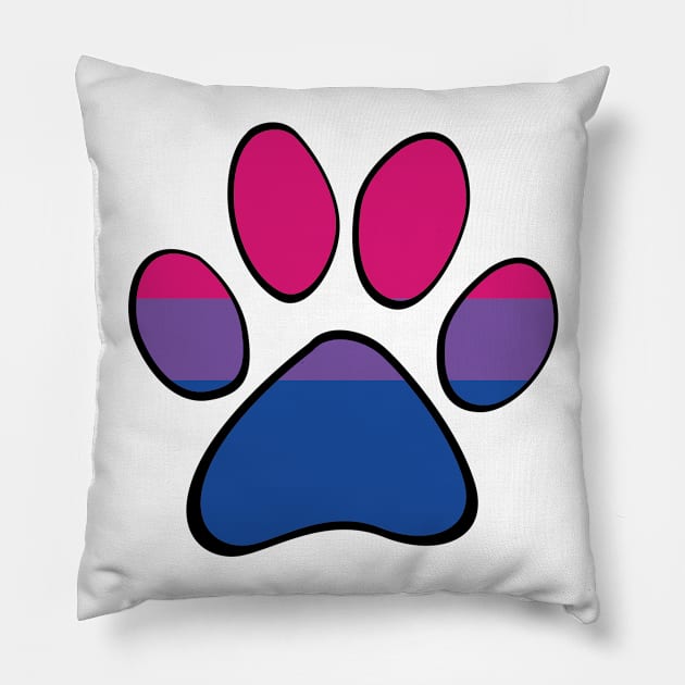 Bisexual Pride Paw Pillow by HyperOtterDesigns