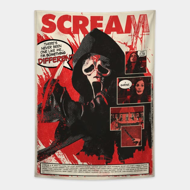 Horror Movie Comic Cover Tapestry by theusher