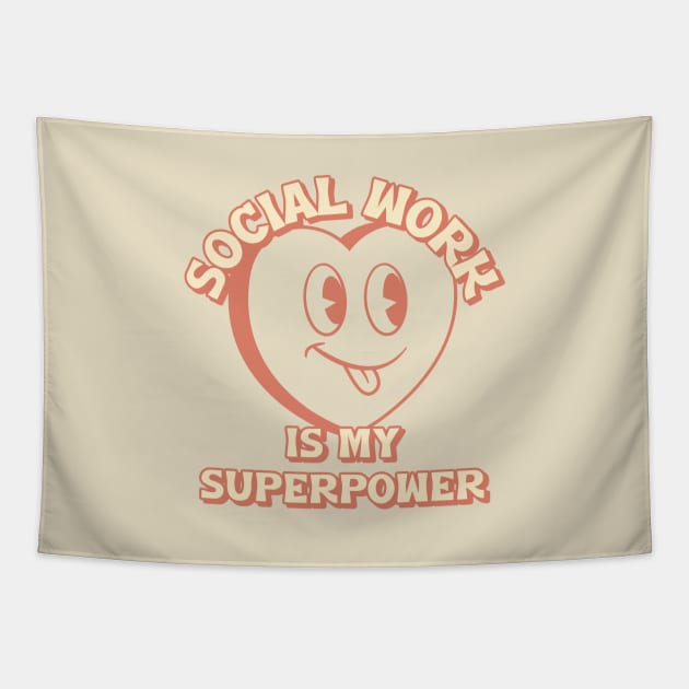 Social Work is My Superpower Tapestry by Healthy Mind Lab