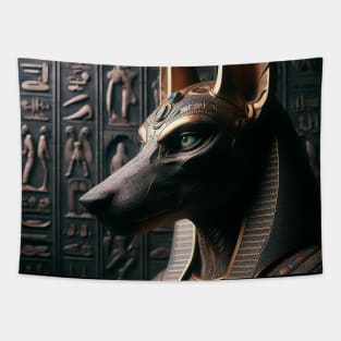 Realistic Golden Anubis Tapestry