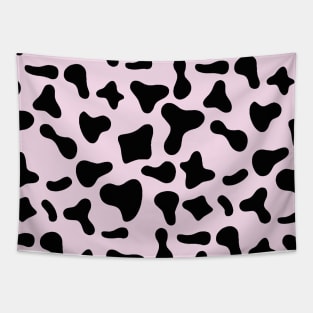 Pink Black Dairy Cow Print Pattern Tapestry