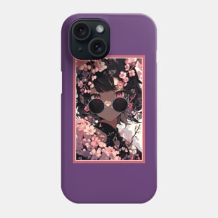 Aesthetic Anime Girl Rosa Pink  Black | Quality Aesthetic Anime Design | Premium Chibi Manga Anime Art Phone Case