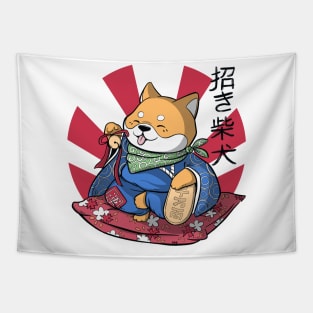 Good Fortune Shibainu Tapestry