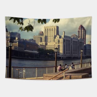 Roosevelt Island Street Skyline New York City Tapestry