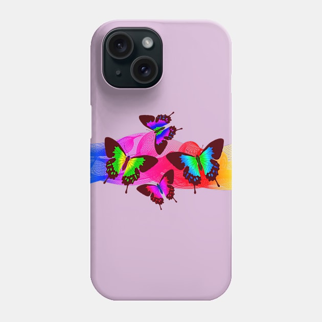 Rainbow Colors. Multicolored Morpho Butterflies Wings Phone Case by Nisuris Art