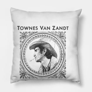 Townes Van Zandt Vintage Retro Style Fanart Design Pillow